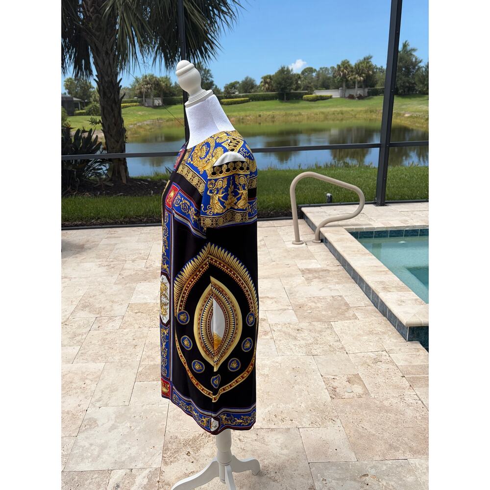Authentic Versace Baroque Graphic Print Shift Dress IT 46 - Picture 8 of 8
